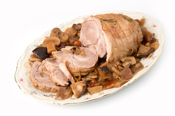 arrosto di vitello con funghi