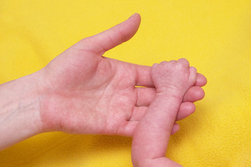 Newborn baby gentle touch