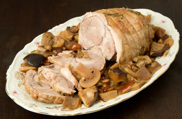 arrosto di vitello con funghi