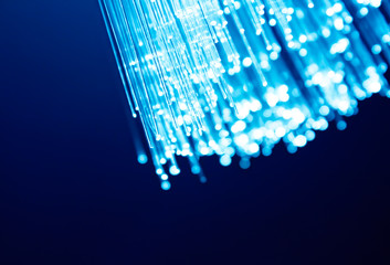 Blur blue fiber optic