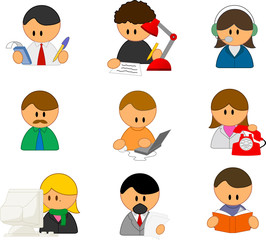 set of funny vector people icons