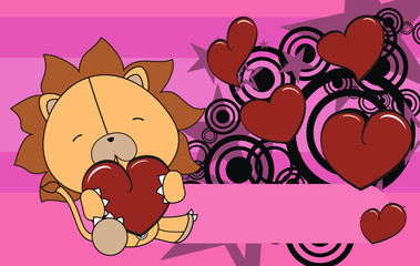 lion valentine cartoon background