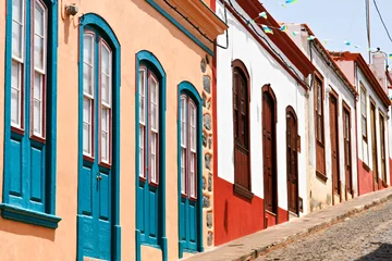 Poster Famous colored houses in La Palma, Canary Islands © peresanz