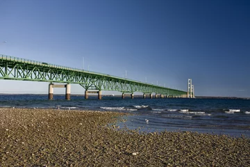 Zelfklevend Fotobehang Mackinaw City Bridge Michigan © pictureguy32