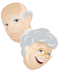rentner senioren opa oma cartoon