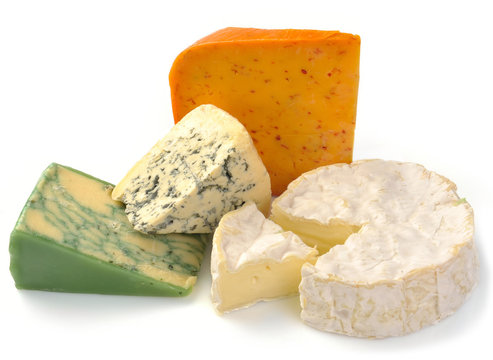 set of cheese with mold and camemberе