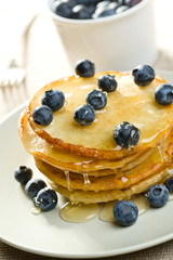tasty pancakes with blueberries
