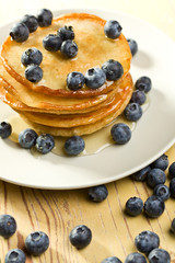 tasty pancakes with blueberries
