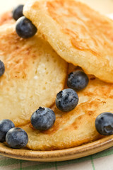 tasty pancakes with blueberries