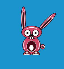 Pink cartoon rabbit