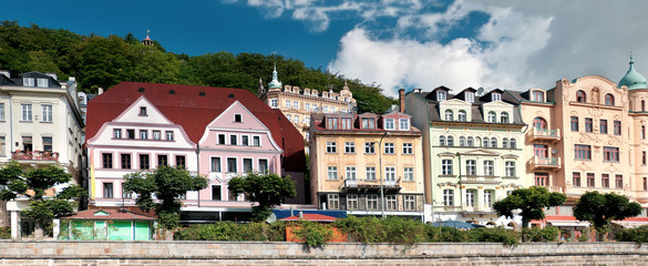 Panorama of Karlovy Vary in Czech Republic