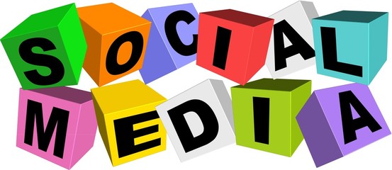 An illustration of colorful social media icon