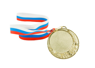 Fototapeta premium Gold medal isolated on white