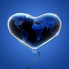Blue earth heart