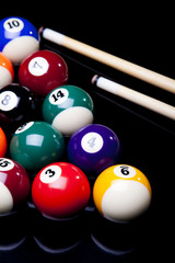 Billiard balls isolate on black