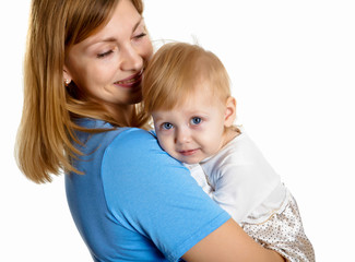 young mother having fun with her little son