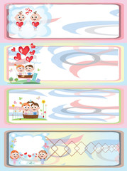 Banners with children, CMYK