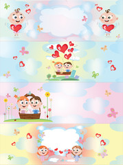 Banners with children, CMYK