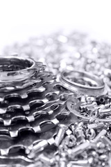 bicycle cog and spoke nuts