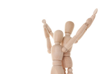 手を挙げるカップル