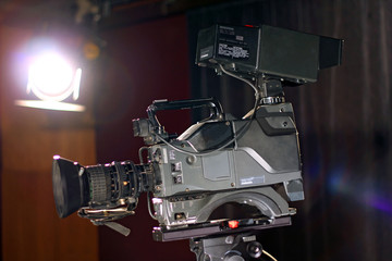 Professional Broadcast Video Camera In Studio