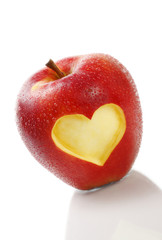 Plakat Apfel mit Herz