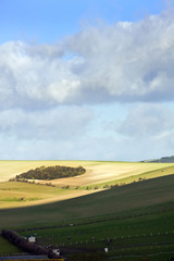 Fototapeta na wymiar Beautiful vibrant landscape over rolling English countryside