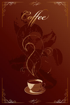 Vector Coffee Background. Easy to modify