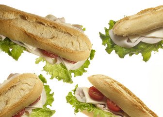 Panino con prosciutto formaggio e insalata