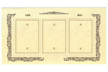 Postal old paper on white background