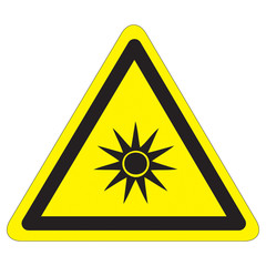 Warnung vor gef&auml;hrlicher optischer Strahlung
