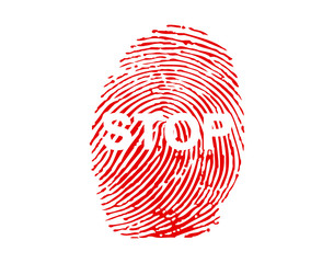 Fingerprint with STOP  sign-vector