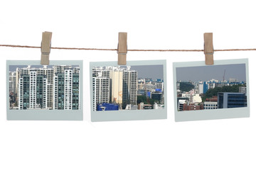 Polaroid templates with buildings