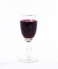 Retro style liquor glass over white