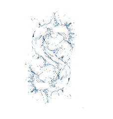 Fototapeta na wymiar Letter of water alphabet