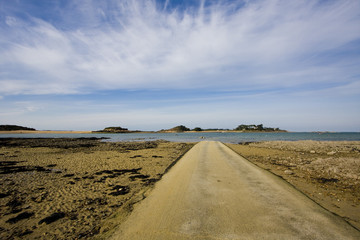 part of a road covered by the sea