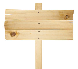 Wood signs isolated on white background.