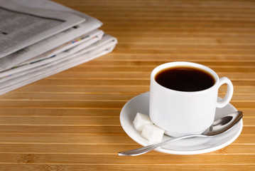 Coffee cup  on the wooden table