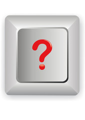 computer keyboard with question mark