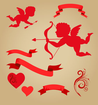 Valentines graphic elements