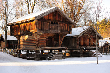 Old Norwegian huts in Oslo