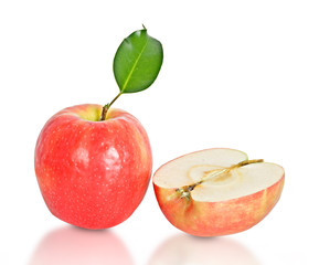 Red apple and segment