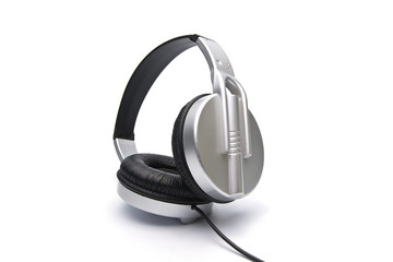 Stereo headphones on a white background
