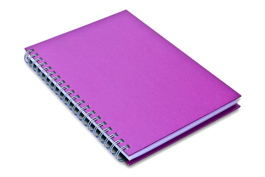 Purple Notebook Isolated On White Background