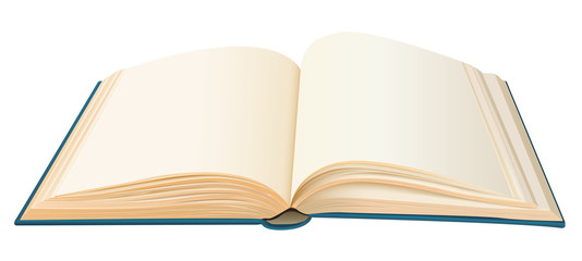 realistic opened book with empty pages vector