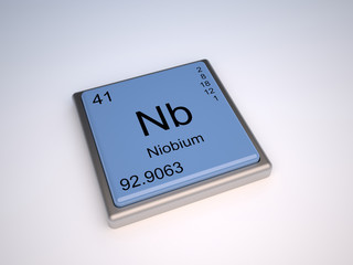 Niobium chemical element of the periodic table with symbol Nb