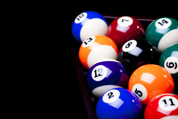 Billiard balls isolate on black