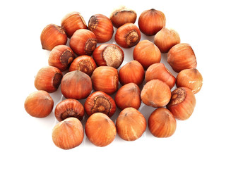 Hazelnuts Isolated on White Background