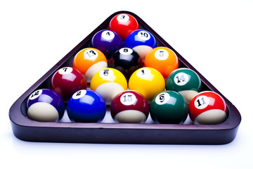 Billiard balls isolate on white