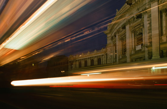 tramway by night